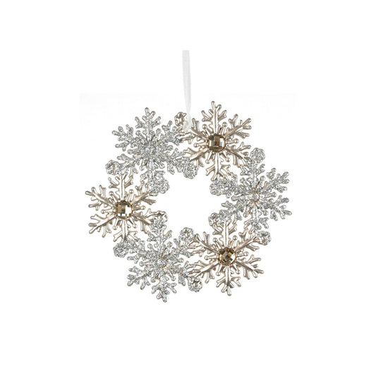 12CM PLATINUM WREATH TREE DECO