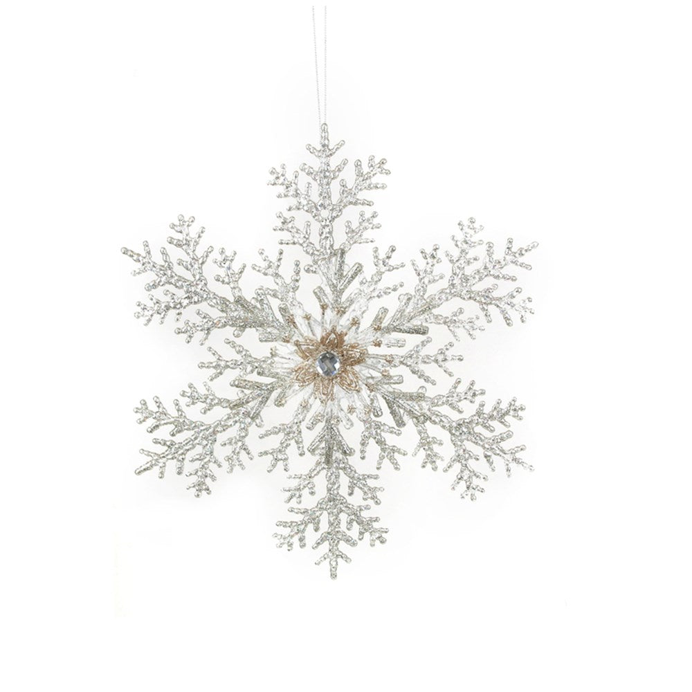 32CM CHAMPAGNE & PLATINUM SNOWFLAKE