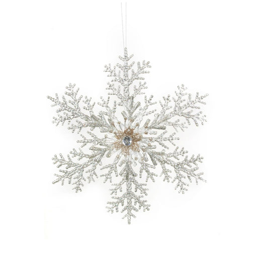 32CM CHAMPAGNE & PLATINUM SNOWFLAKE