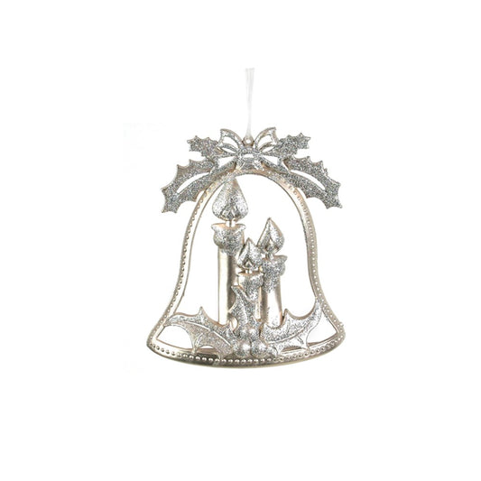 18X14CM PLATINUM CANDLES TREE DECO