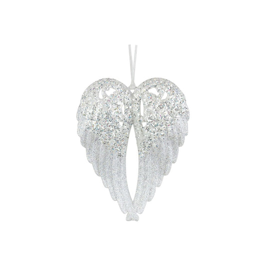 15X11CM WHITE ANGEL WING TREE DECO