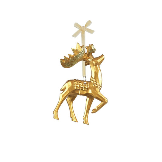 9X13CM GOLD REINDEER DECO
