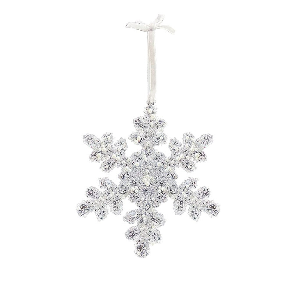 13.3CM GLITTER SNOWFLAKE TREE DECO