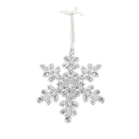 13.3CM GLITTER SNOWFLAKE TREE DECO