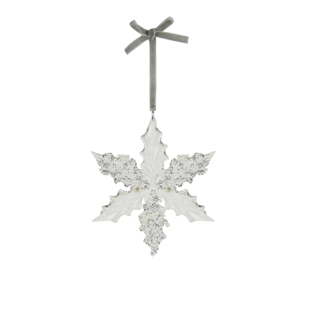 12.6CM CLEAR ACRYLIC SNOWFLAKE TREE DECO