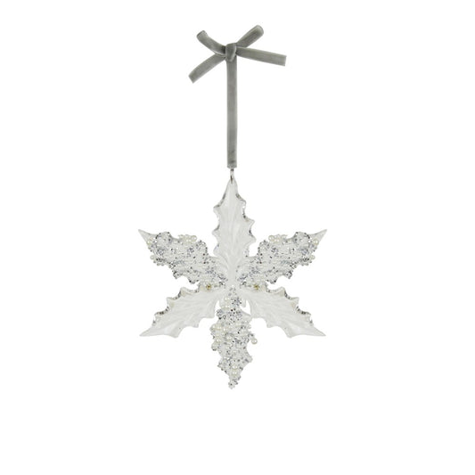 12.6CM CLEAR ACRYLIC SNOWFLAKE TREE DECO