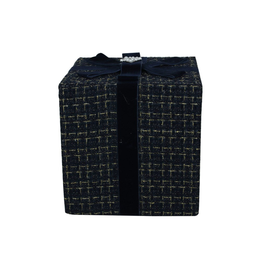 BLUE TWEED GIFT BOX 25X25X30CM