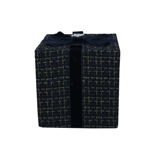 BLUE TWEED GIFT BOX 25X25X30CM