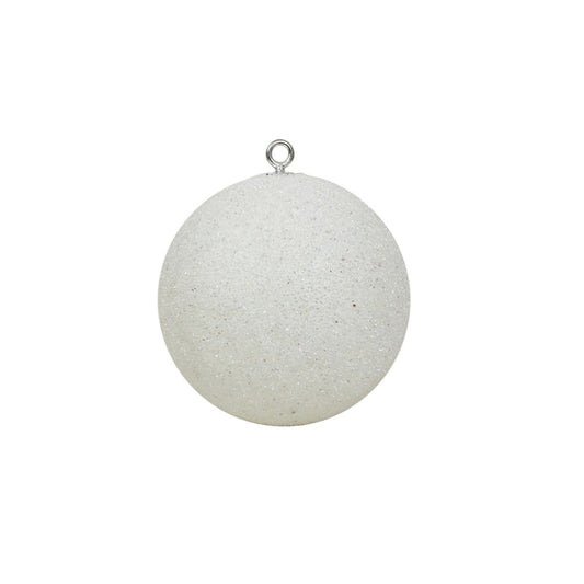 20CM WHITE SPARKLY BAUBLE