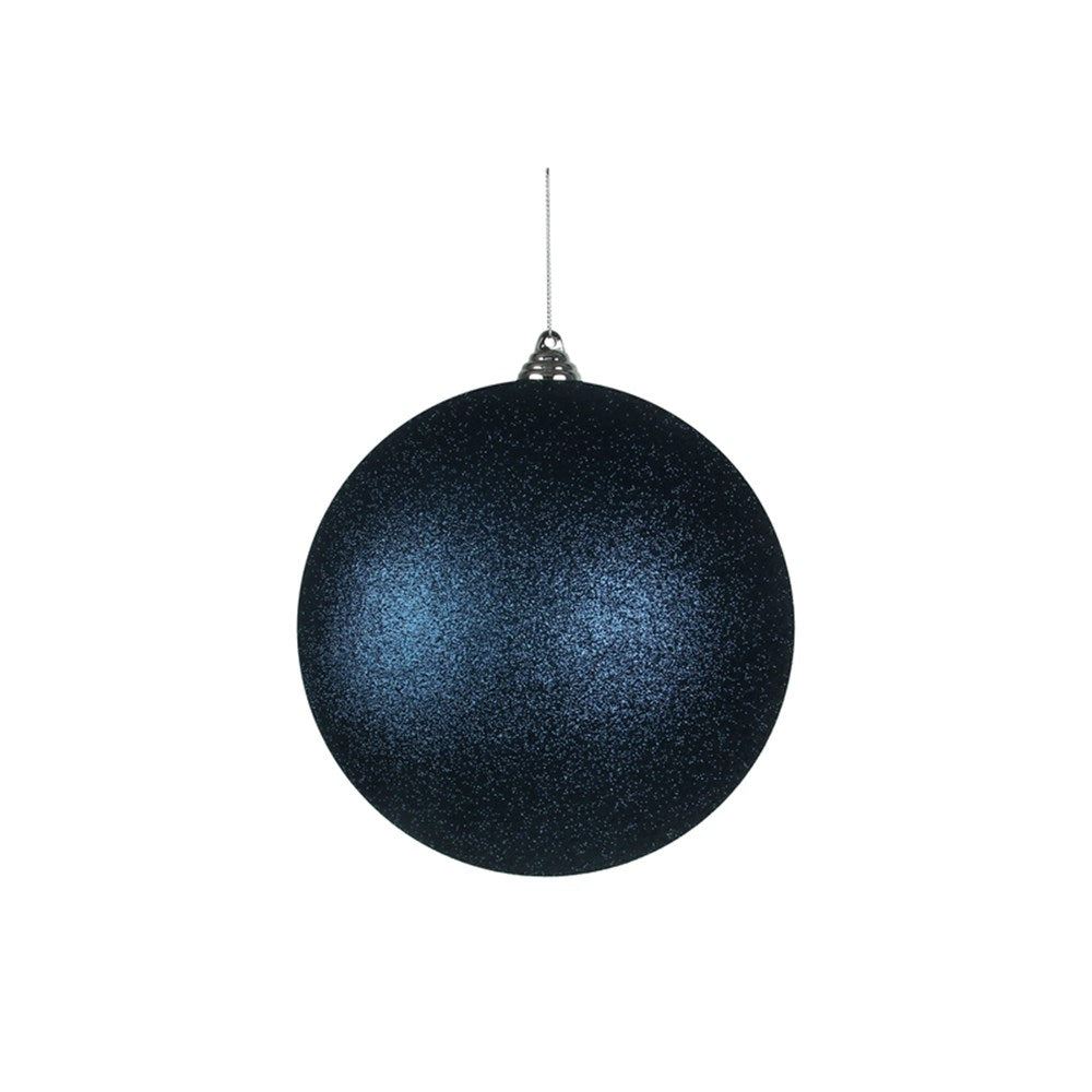 20CM NAVY GLITTER BAUBLE