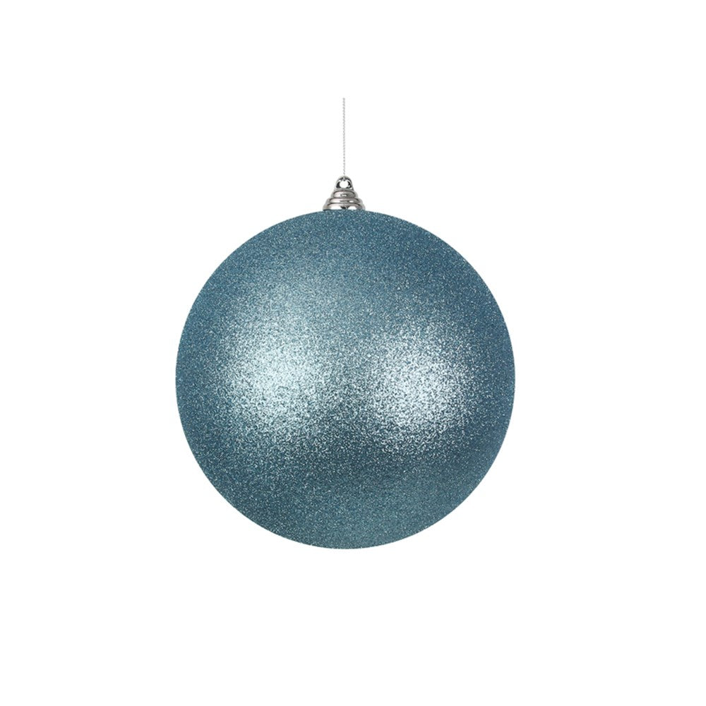 20CM ARCTIC BLUE GLITTER BAUBLE