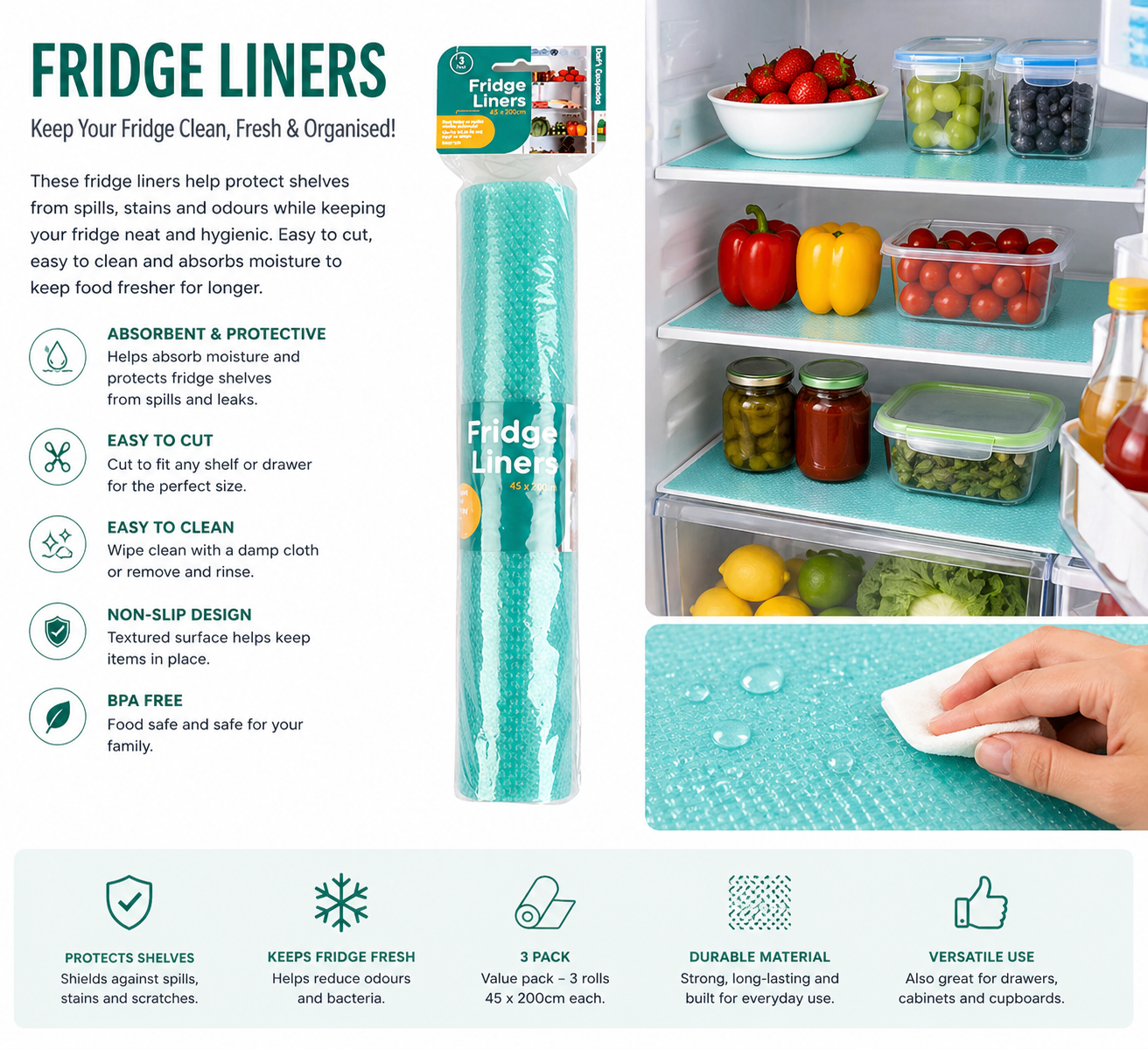 Mat Fridge Liner 45x29cm 300gsm