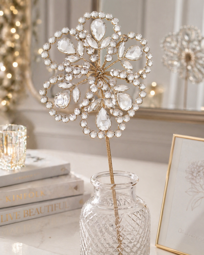 JEWELLED CHAMPAGNE MAGNOLIA STEM W:13.5 D:13.5 H:43.5cm