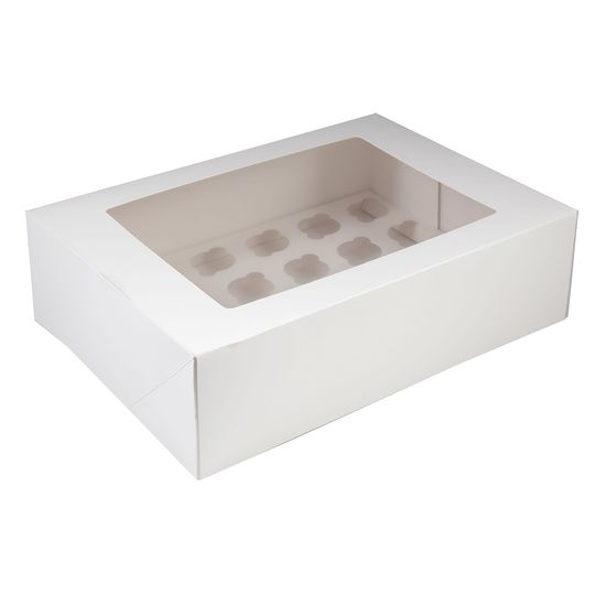 Mondo White Mini Cupcake Box - 24 Cup (14in x 10in x 4in)