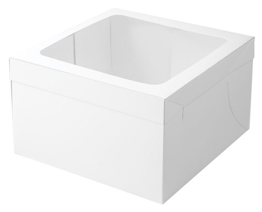 Mondo White Cake Box 6in Tall Square 10in x 10in