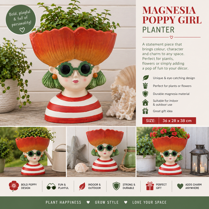 MAGNESIA POPPY GIRL PLANTER 36X28X38CM
