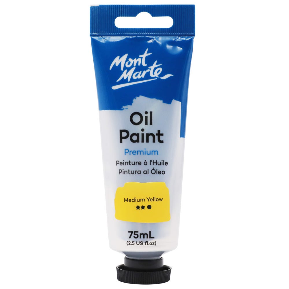 Oil Paint Premium 75ml Tube - Medium Yellow