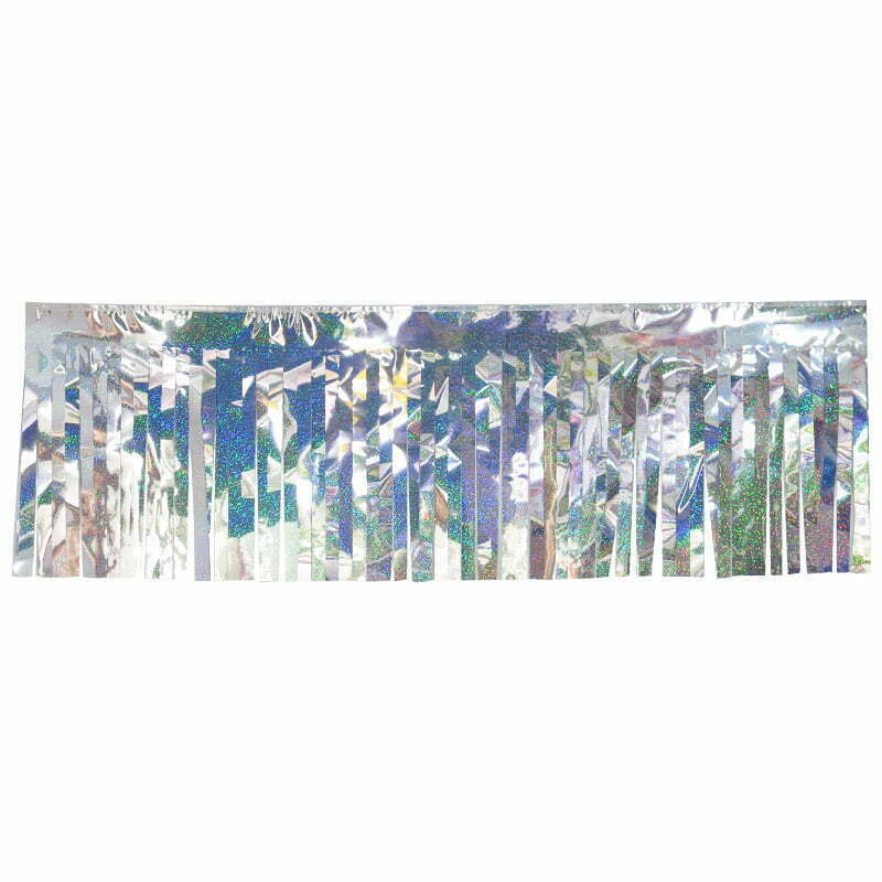 Iridescent Silver Fringe Table Curtain