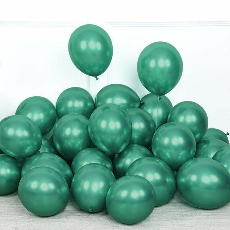 50 Chrome Balloons Dark Green