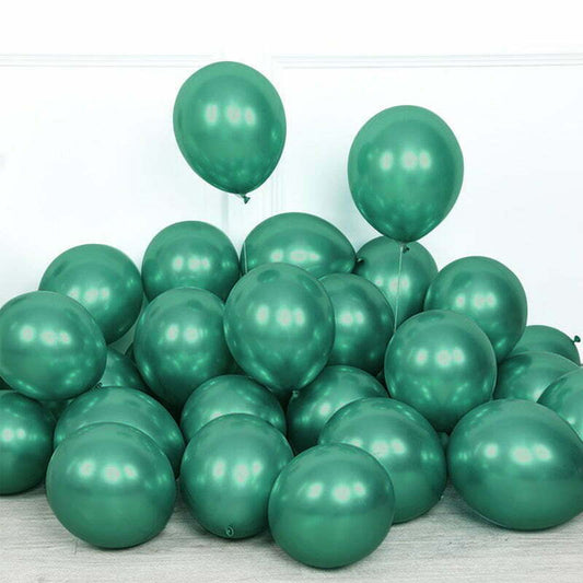 50 Chrome Balloons Dark Green