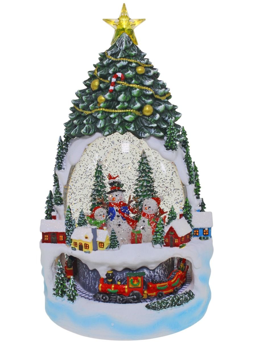 32cm Xmas Tree W Snow Fam USB
