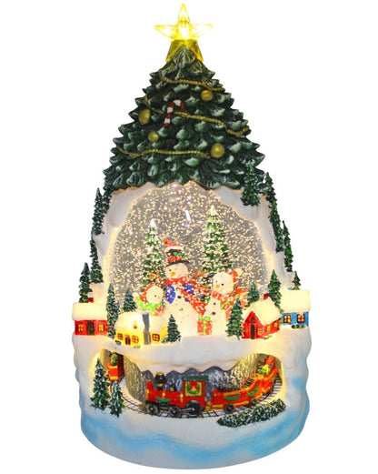 32cm Xmas Tree W Snow Fam USB