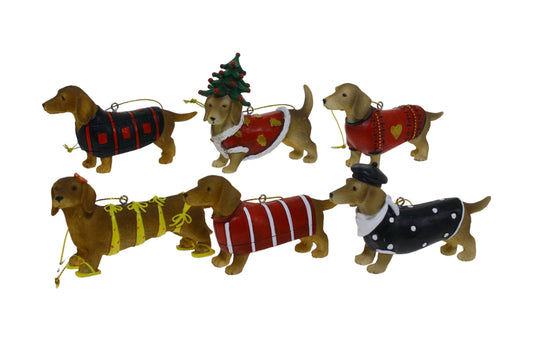 6/A Tan Dachshund Hang Decs