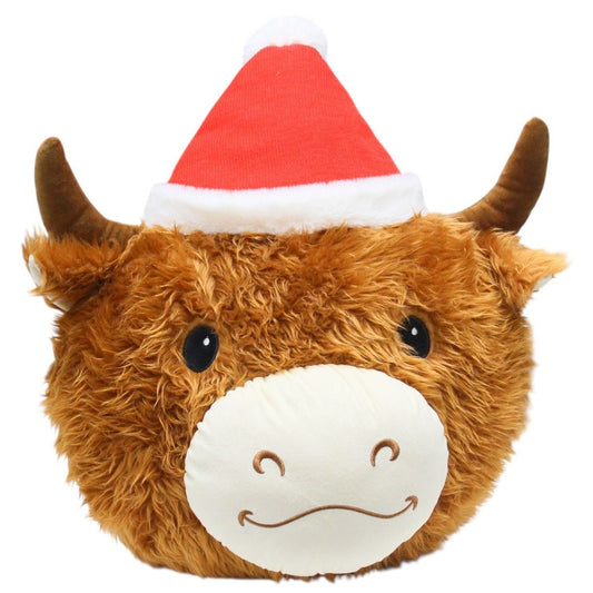 50cm Highland Cow Face Pillow