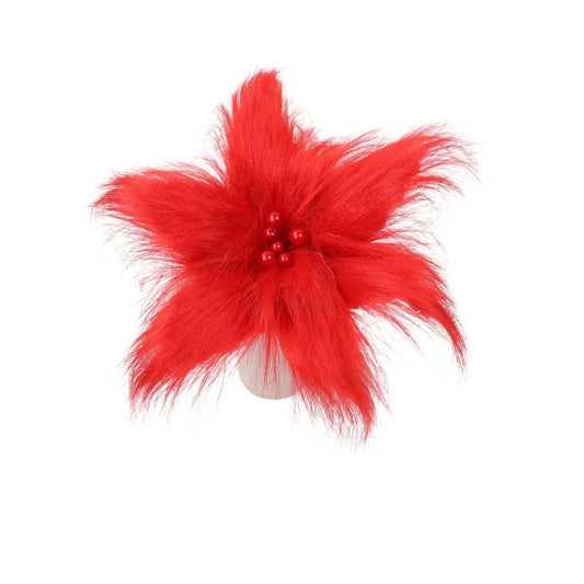 Red Fluffy Xmas Flower