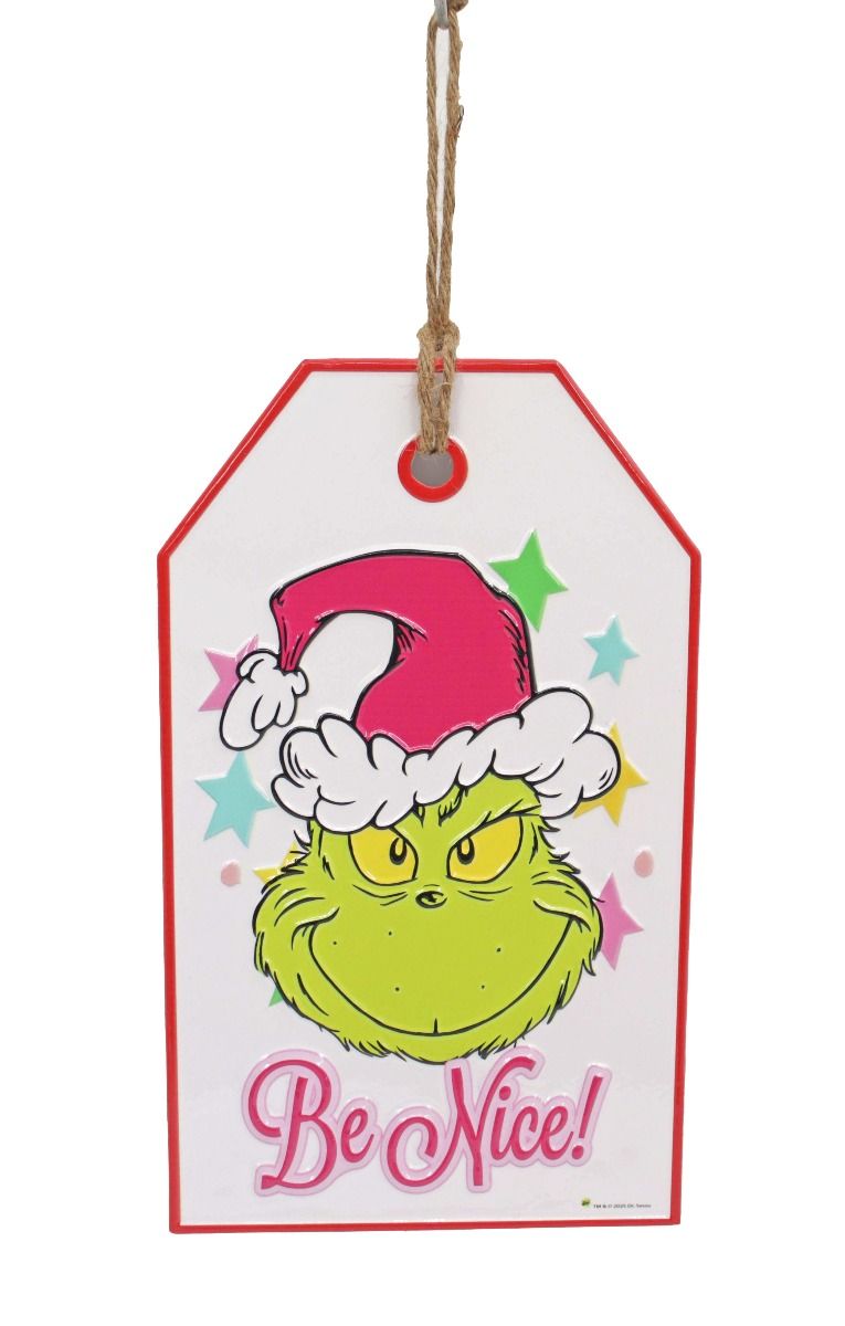 Door Hanger Sign Be Nice Pink